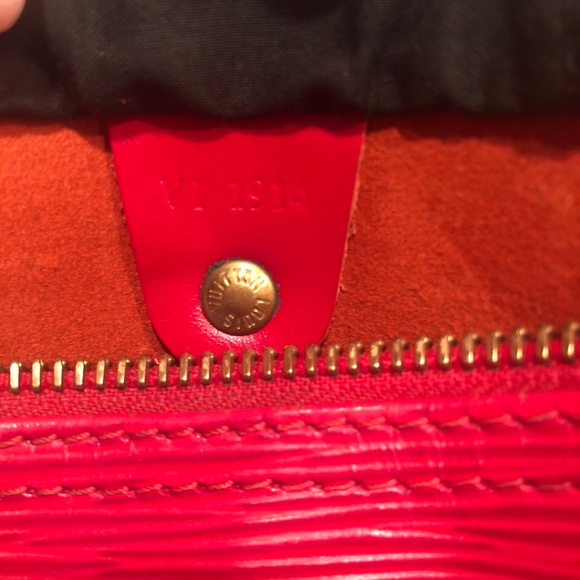 Red Louis Vuitton Speedy 25 Epi Handbag Purse Tote - Picture 3 of 8